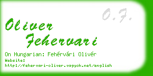 oliver fehervari business card