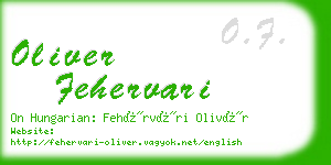 oliver fehervari business card